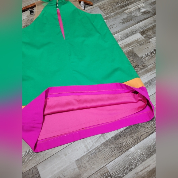 Manolo Sleeveless Green Mini Dress Size Large - Picture 7 of 11
